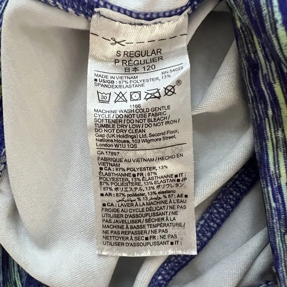 Gap Fit Leggings Girls Small Blue Yellow Marled Capri Crop Loungewear Athleisure
